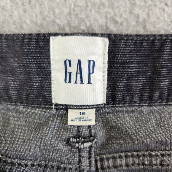 Gap Shorts Womens 16 Gray Corduroy Raw Hem Cut Off Mid Rise Stretch - Picture 10 of 13